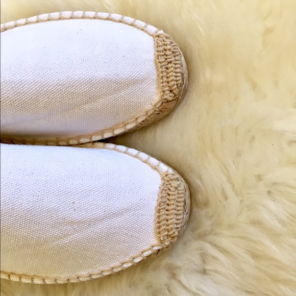 Soludos Frayed White Espadrille Loafer Mules - Picture 4 of 7